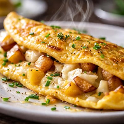 Image of Goat Cheese and Apple Omelet