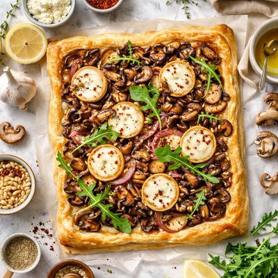 Image of Goat Cheese and Mushroom Tart