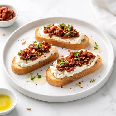 Image of Goat Cheese and Sun Dried Tomato Crostini