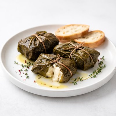 Image of Goat Cheese Baked in Grape Leaves