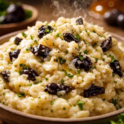 Image of Goat Cheese Black Olive Mashed Potatoes