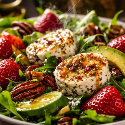 Image of Goat Cheese Salad with Honey Balsamic Vinaigrette
