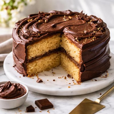 Image of Gold Cake with Easy Fudge Frosting