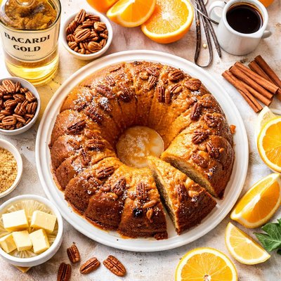 Image of Golden Bacardi Rum Cake