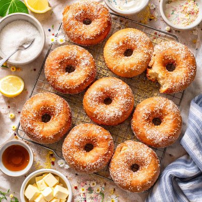 Image of Golden Buttermilk Puff Doughnuts