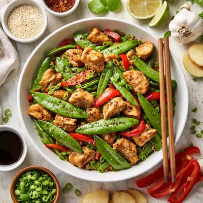 Image of Golden Chicken Snow Peas