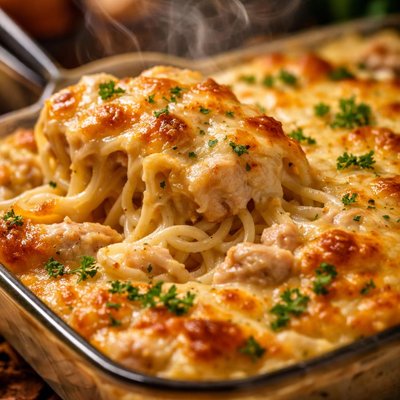 Image of Golden Chicken Spaghetti Casserole