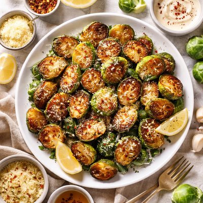 Image of Golden Crusted Brussels Sprouts Recipe