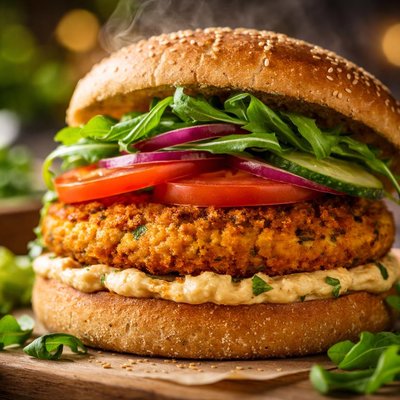 Image of Golden Hummus Burgers