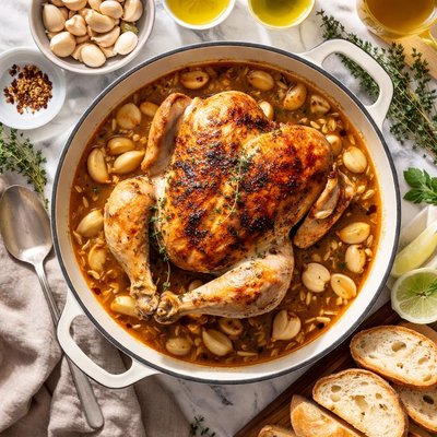 Image of Good Eats 40 Cloves and a Chicken Alton Brown