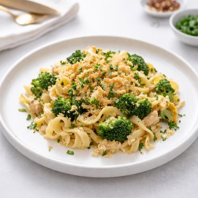 Image of Good Eats Broccoli Noodle Casserole