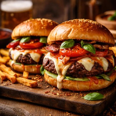 Image of Gooey Tomato Burgers