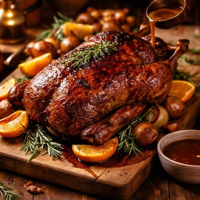 Image of Goose Roast Port Glazed Goose with Tawny Port Gravy