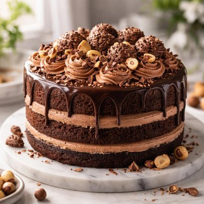 Image of Gorgeous Chocolate Hazelnut Cake
