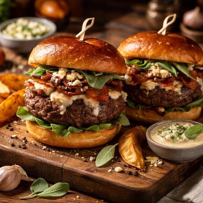 Image of Gorgonzola and Sage Sirloin Burgers