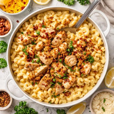 Image of Gourmet Macaroni and Cheese with Chicken