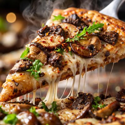 Image of Whole30 Gourmet Mushroom Pizza Slice