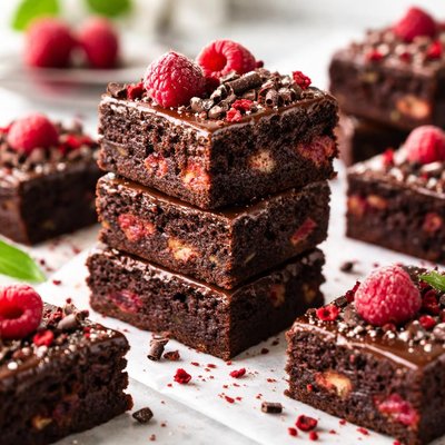 Image of Gourmet Raspberry Fudge Brownies