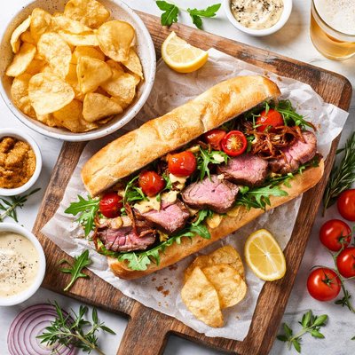 Image of Gourmet Steak Sandwich W Chips