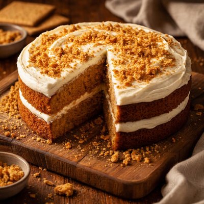 Image of Graham Cracker Cake with Buttercream Frosting