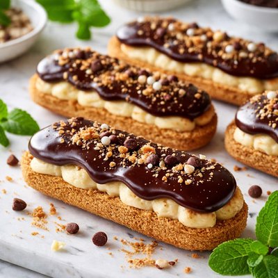 Image of Graham Cracker Chocolate Eclairs