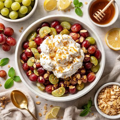 Image of Grapes with Almond Whipped Cream