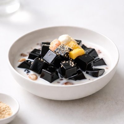 Image of Vegan Grass Jelly Dessert