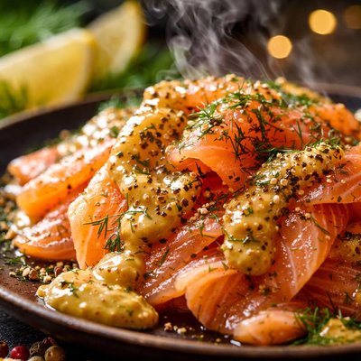 Image of Gravad Lax with a Mustard and Dill Sauce