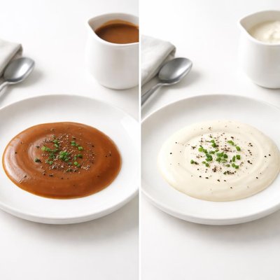 Image of Gravy Brown Sauce and White Sauce
