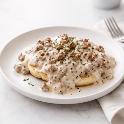 Image of Gravy with Sausage or Hamburger