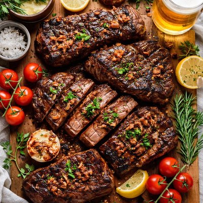 Image of Great Garlic Beer Steaks