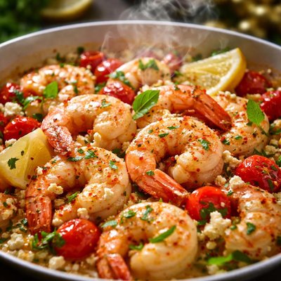 Image of Grecian Style Shrimp Scampi