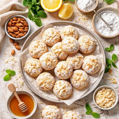 Image of Greek Almond Macaroons Maronhinos or Martsapades