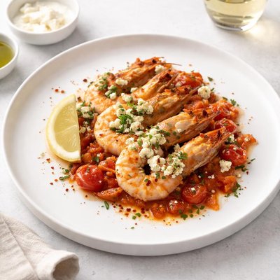 Image of Greek Baked Prawns Shrimp