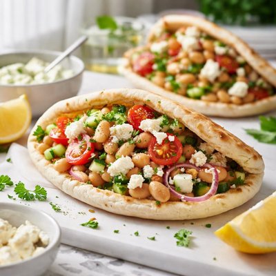 Image of Greek Bean Pita Sandwich