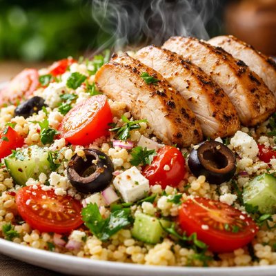 Image of Greek Bulgur Salad with Chicken