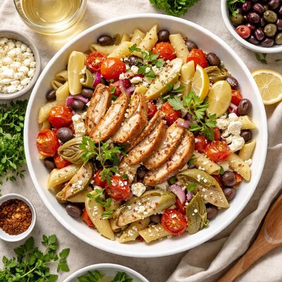 Image of Greek Chicken and Artichoke Penne