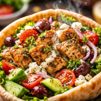 Image of Greek Chicken Pita Salad