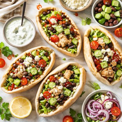Image of Greek Chicken Salad Pitas