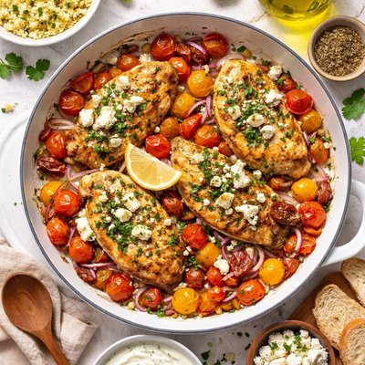Image of Greek Chicken with Tomatoes and Feta