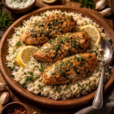 Image of Greek Dilled Chicken with Lemon Basmati Rice
