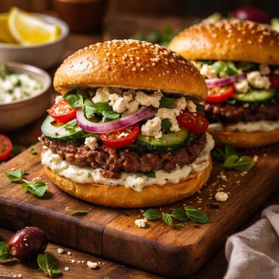 Image of Greek Feta Burgers Light