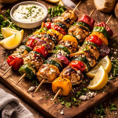 Image of Greek Garden Kabobs Kebabs