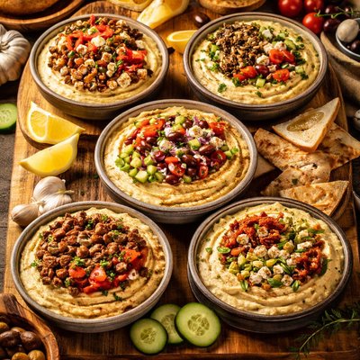 Image of Greek Hummus with 5 Variations