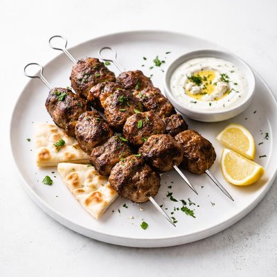 Image of Greek Lamb on Skewers Souvlaki