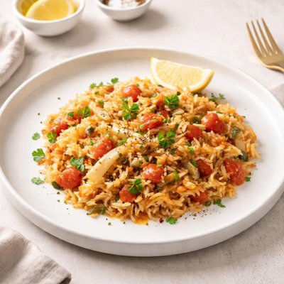Image of Greek Rice with Cabbage and Tomatoes Lahanorizo