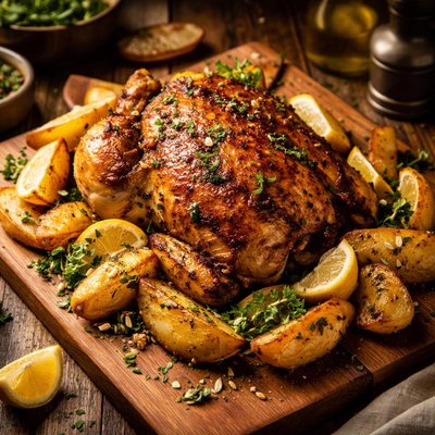 Image of Greek Roasted Chicken and Potatoes