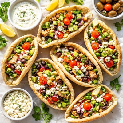 Image of Greek Salad Pita Sandwiches