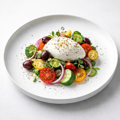 Image of Greek Salad with Feta Mousse