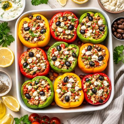 Image of Greek Stuffed Bell Peppers